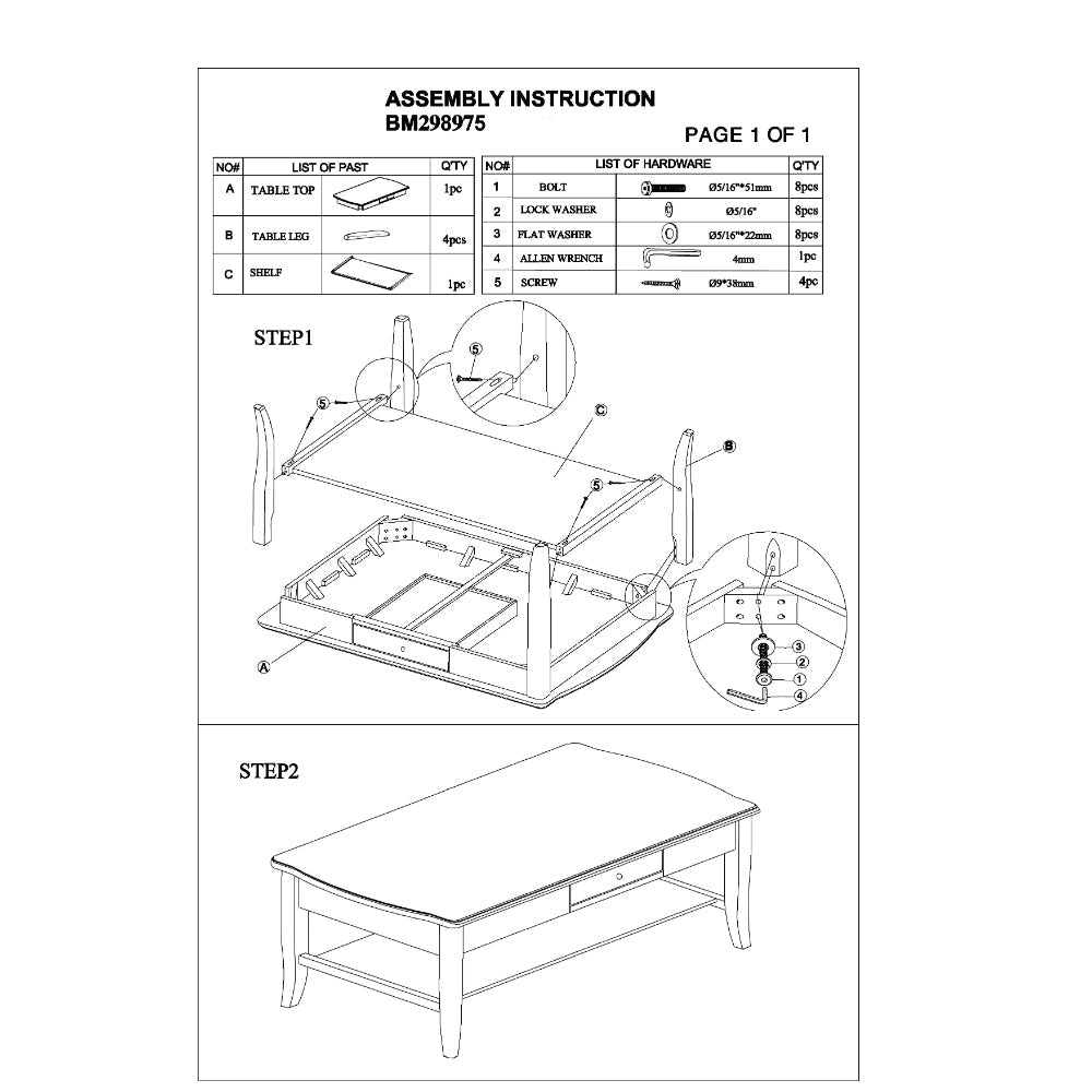 Jett 48 Inch Wood Coffee Table with 1 Drawer Bottom Shelf Cherry Brown By Casagear Home BM298975