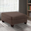 32 Inch Modern Square Ottoman with Foam Seating, Coffee Brown Linen Fabric By Casagear Home