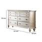 63 Inch Wide 6 Drawer Dresser Crystal Like Knobs Molded Details Silver By Casagear Home BM299015