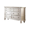 63 Inch Wide 6 Drawer Dresser Crystal Like Knobs Molded Details Silver By Casagear Home BM299015