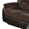 83 Inch Manual Recliner Suede Sofa USB Charging Port Brown Faux Leather By Casagear Home BM299038