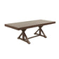 72-90 Inch Rectangular Dining Table, Extension Leaf, Trestle Base, Oak Gray By Casagear Home