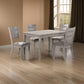 5 Piece Dining Set, Rectangular Table, 4 Chairs, Padded Seating, Light Gray By Casagear Home