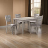 5 Piece Dining Set, Rectangular Table, 4 Chairs, Padded Seating, Light Gray By Casagear Home