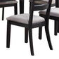 Riko 7 Piece Dining Set Rectangular Table 6 Padded Chairs Gray Finish By Casagear Home BM299075