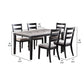 Riko 7 Piece Dining Set Rectangular Table 6 Padded Chairs Gray Finish By Casagear Home BM299075