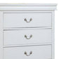 Vix 47 Inch 5 Drawer Tall Dresser Chest Metal Handles Crisp White Wood By Casagear Home BM299081