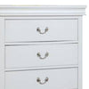 Vix 47 Inch 5 Drawer Tall Dresser Chest Metal Handles Crisp White Wood By Casagear Home BM299081