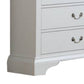 Vix 47 Inch 5 Drawer Tall Dresser Chest Metal Handles Crisp White Wood By Casagear Home BM299081