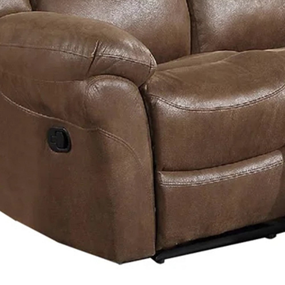 Betty 65 Inch Power Reclining Loveseat Chair Pull Tab Mechanism Brown By Casagear Home BM299101