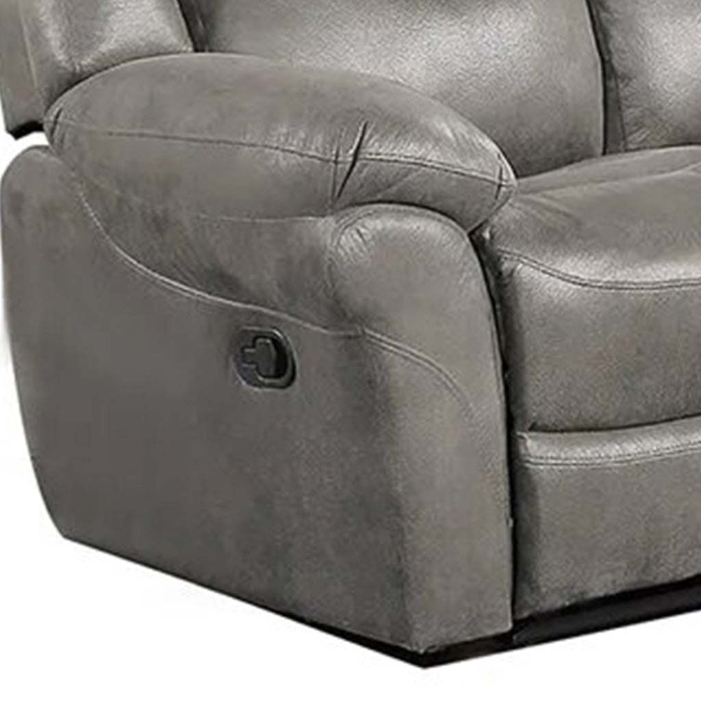 Betty 65 Inch Power Reclining Loveseat Chair Pull Tab Mechanism Gray By Casagear Home BM299104