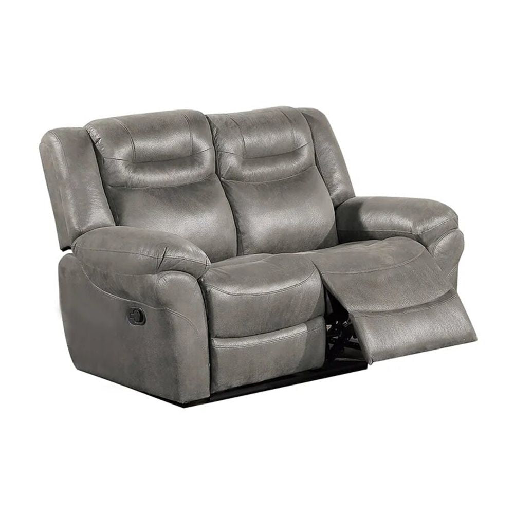 Betty 65 Inch Power Reclining Loveseat Chair, Pull Tab Mechanism, Gray By Casagear Home