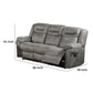 Betty 86 Inch Power Reclining Sofa Pull Tab Gray Breathable Leatherette By Casagear Home BM299105