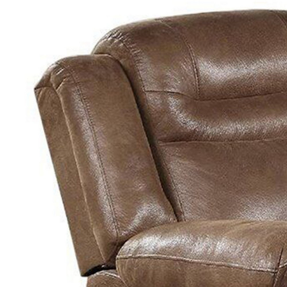 Betty 41 Inch Manual Recliner Armchair Pull Tab Mechanism Rich Brown By Casagear Home BM299115