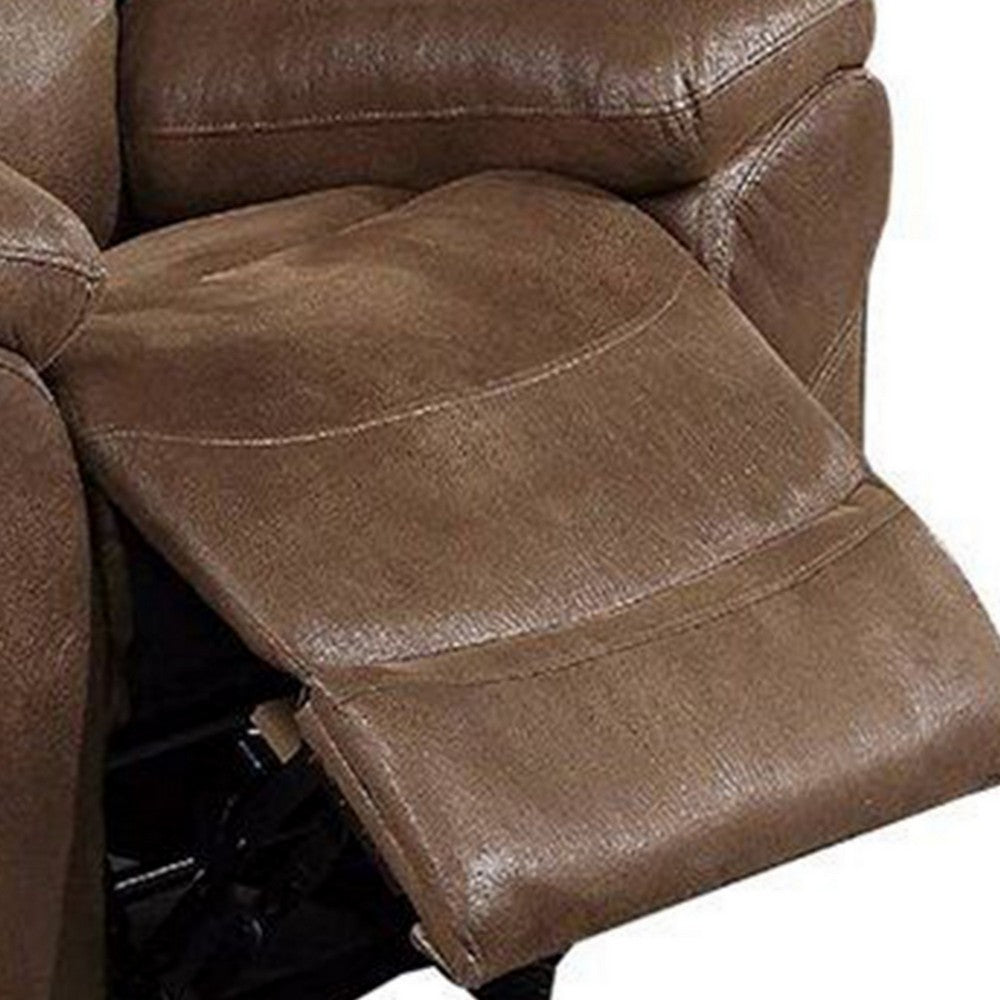 Betty 41 Inch Manual Recliner Armchair Pull Tab Mechanism Rich Brown By Casagear Home BM299115