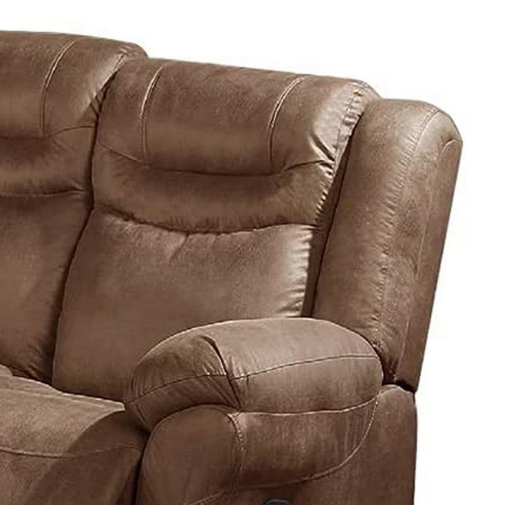 Betty 86 Inch Manual Reclining Sofa Pull Tab Footrest Mechanism Brown By Casagear Home BM299117