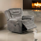 Betty 41 Inch Manual Recliner Armchair Pull Tab Mechanism Smooth Gray By Casagear Home BM299118