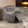 Betty 41 Inch Manual Recliner Armchair Pull Tab Mechanism Smooth Gray By Casagear Home BM299118