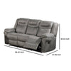 Betty 86 Inch Manual Reclining Sofa Pull Tab Footrest Mechanism Gray By Casagear Home BM299120