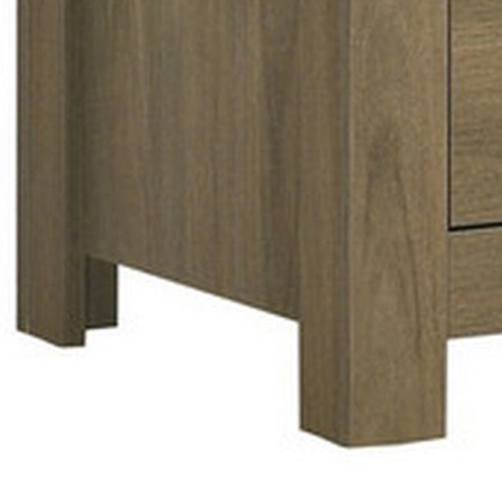 51 Inch Wood Dresser with 6 Drawers and Black Handles Straight Legs Gray By Casagear Home BM299129