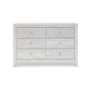 61 Inch Modern Wide Dresser Whitewashed Wood 6 Drawers Medallion Details By Casagear Home BM299165