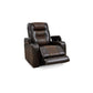 35 Inch Dual Power Recliner Brown Vegan Faux Leather Polyester USB Port By Casagear Home BM299206