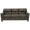 89 Inch Tufted Sofa Gray Vegan Faux Leather Stitched Accents Track Arms By Casagear Home BM299213