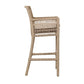 Zev 31 Inch Outdoor Bar Stool Chair Rope Woven Ivory Olefin Fabric Seat By Casagear Home BM299274