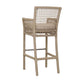 Zev 31 Inch Outdoor Bar Stool Chair Rope Woven Ivory Olefin Fabric Seat By Casagear Home BM299274