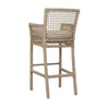 Zev 31 Inch Outdoor Bar Stool Chair Rope Woven Ivory Olefin Fabric Seat By Casagear Home BM299274