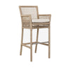 Zev 31 Inch Outdoor Bar Stool Chair, Rope Woven, Ivory Olefin Fabric Seat By Casagear Home