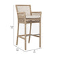 Zev 31 Inch Outdoor Bar Stool Chair Rope Woven Ivory Olefin Fabric Seat By Casagear Home BM299274