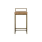 Wes 26 Inch Counter Height Stool Iron Frame Light Brown Top Grain Leather By Casagear Home BM299276