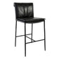 Iva 27 Inch Counter Stool Chair Rolled Back Iron Black Top Grain Leather By Casagear Home BM299278