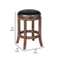 Ovi 24 Swivel Counter Stool Nailhead Trim Walnut Brown By Casagear Home BM299366