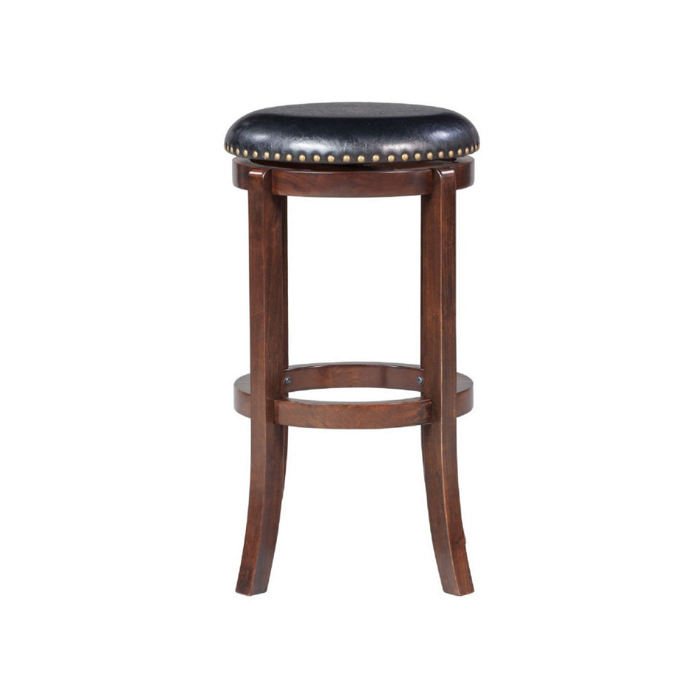 Ovi 29 Swivel Bar Stool Nailhead Trim Walnut Brown By Casagear Home BM299369