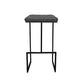 27" Bar Stool, Set of 2, Tufted Seat, Black Faux Leather By Casagear Home