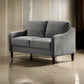 Foz 52" Loveseat, Sloped Arms, Tapered Legs, Smooth Gray By Casagear Home