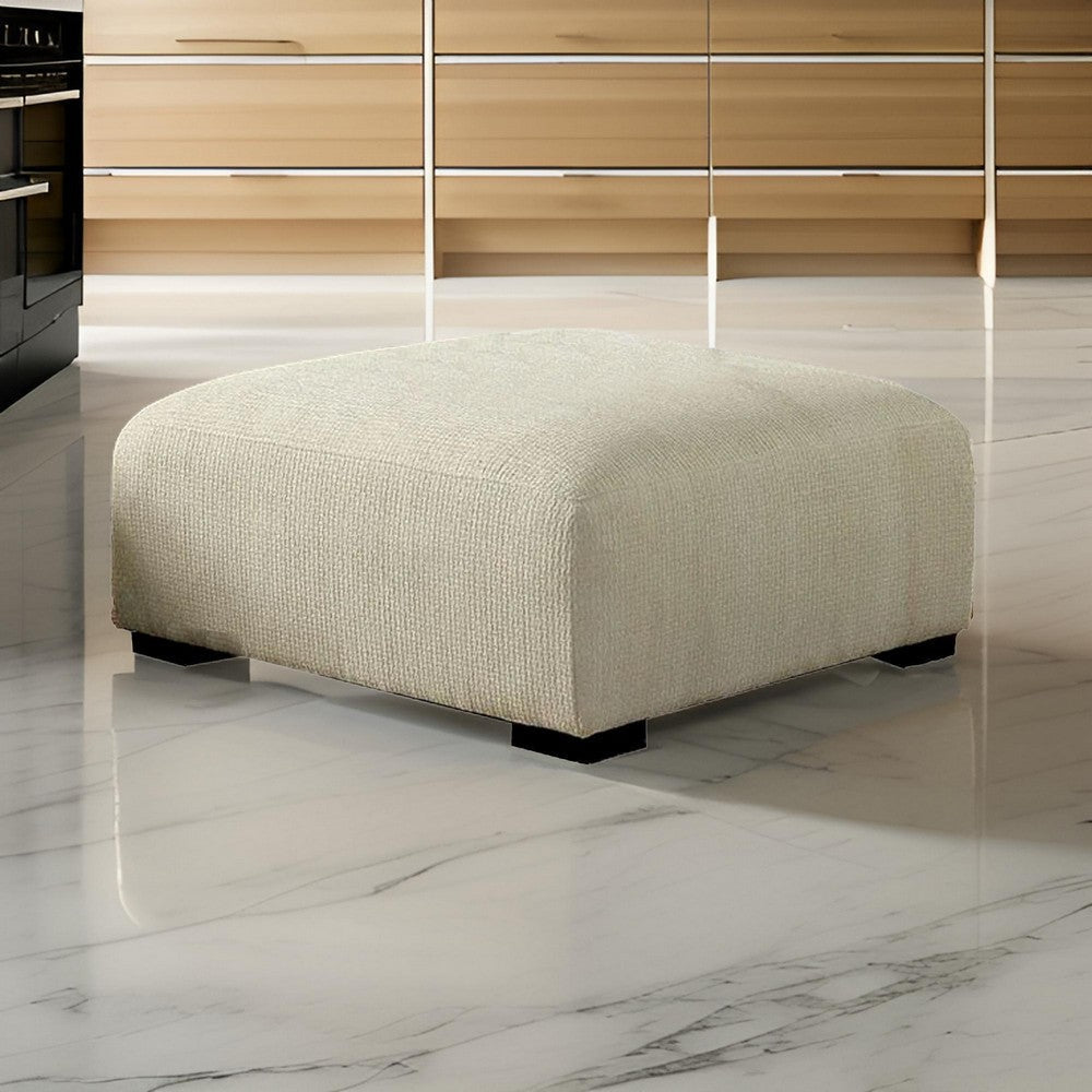 Wop 42" Square Ottoman Foam Seating with Bracket Legs, Beige By Casagear Home