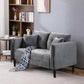 Hak 52" Loveseat, Rounded Arms, Biscuit Tufting, Gray By Casagear Home