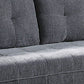 Hak 76 Inch Sofa with Rounded Curved Arms Biscuit Tufting Wood Legs Gray By Casagear Home BM299620