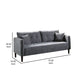 Hak 76 Inch Sofa with Rounded Curved Arms Biscuit Tufting Wood Legs Gray By Casagear Home BM299620