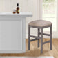 24" Counter Stool, Set of 2, Cushioned, Farmhouse Design, Gray By Casagear Home