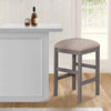 24" Counter Stool, Set of 2, Cushioned, Farmhouse Design, Gray By Casagear Home