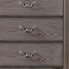 Akia 53 Inch 5 Drawer Tall Dresser Chest Round Metal Knobs Smooth Gray By Casagear Home BM299935