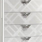 Beli 54 Inch 5 Drawer Tall Dresser Chest Carved Acrylic Feet Crisp White By Casagear Home BM299941