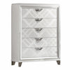 Beli 54 Inch 5 Drawer Tall Dresser Chest, Carved Acrylic Feet, Crisp White By Casagear Home