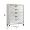 Beli 54 Inch 5 Drawer Tall Dresser Chest Carved Acrylic Feet Crisp White By Casagear Home BM299941