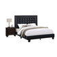 Vea Platform California King Bed, Tufted Upholstery, Black Faux Leather By Casagear Home