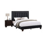 Vea Modern Platform Queen Bed, Deep Tufted Upholstery, Black Faux Leather By Casagear Home